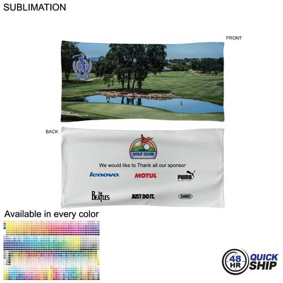48 Hr Quick Ship - Golf Caddie Tournament Towel in Microfiber Terry, Sublimated 2 sides (20"x40")