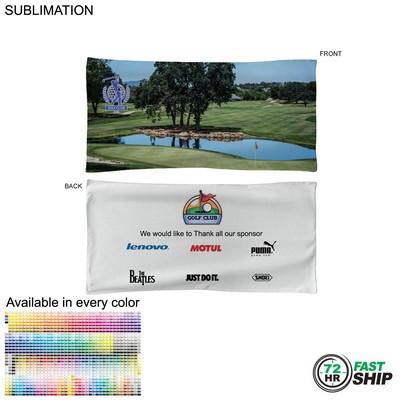 72 Hr Fast Ship - Golf Caddie Tournament Towel in Microfiber Terry, Sublimated 2 Sides (20"x40")