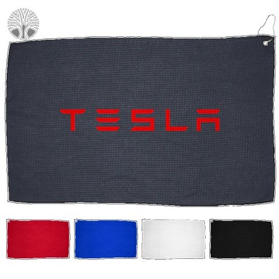 16" X 26" RPET Waffle Golf Towel with Hook & Grommet