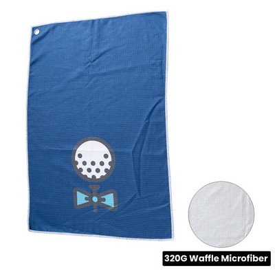 Sublimation Waffle Golf Towel with Grommet & Carabiner - 12"