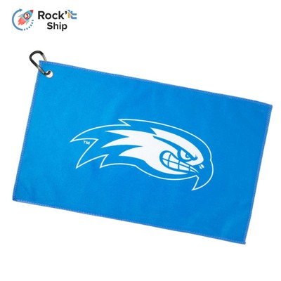 Rock'it 3-Day 12"x 20" Sublimated Microfiber Terry Golf Towel w/ Grommet & Carabiner